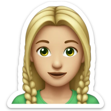 Girl with ponytail green eyes  sticker