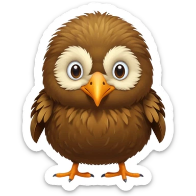 cute kiwi bird ai agent ( color fillable)  sticker
