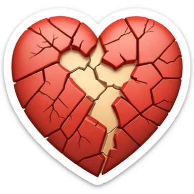 fissured heart sticked together sticker