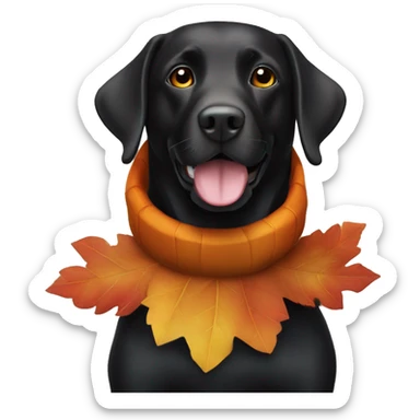 Full size Black Labrador dog in a turkey costume sticker