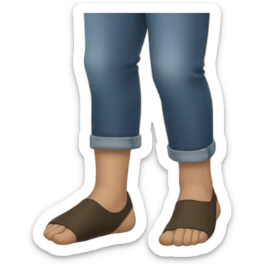 man tries to hug with his feet sticker