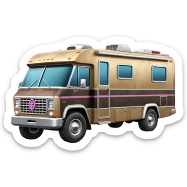 Aerodynamic racing Streamlined retro dilapidated dusty hillbilly-Barbie Vader styled motor home rv off-roading rock-climbing 4x4 desert Winnebago party monster truck  sticker