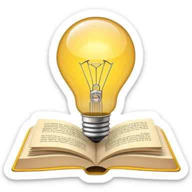 an emoji: a light bulb in a book, symbolizing inspiration sticker