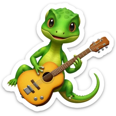 Gecko playing guitar  sticker