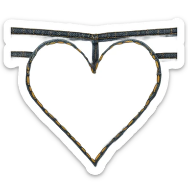 denim heart  sticker