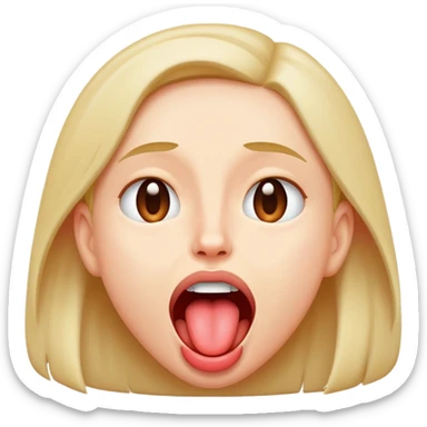 head shaking with tongue out  sticker