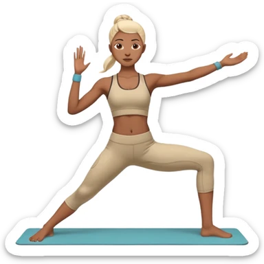 warrior yoga pose sticker