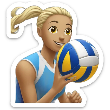 Volley ball player sticker