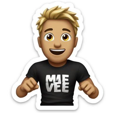 Ripped boy with black t-shirt dancing sticker