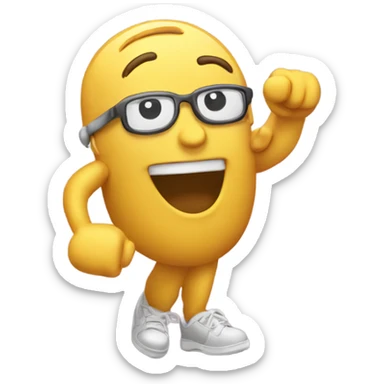 Emoji throwing up win sign sticker