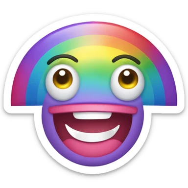 Kawaii smiling rainbow sticker