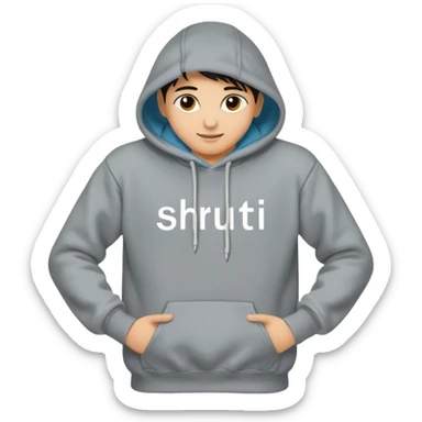 Make a hoodie with shruti written on it with exact spelling and only hoodie without model sticker