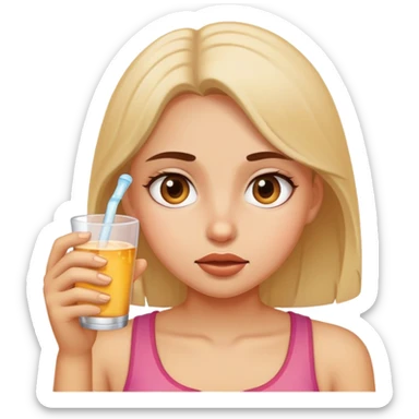 a girl being thirsty  sticker
