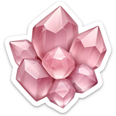 Rose quartz crystal cluster sticker