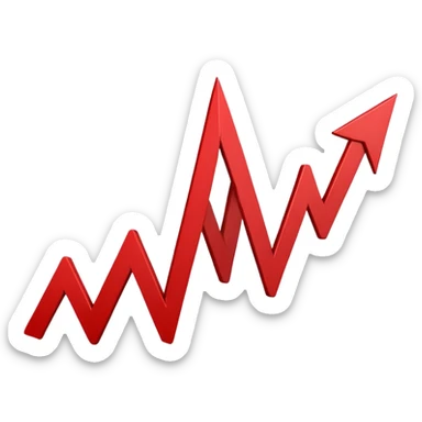 down going red graph stats sticker