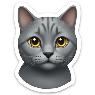 Grey British cat sticker
