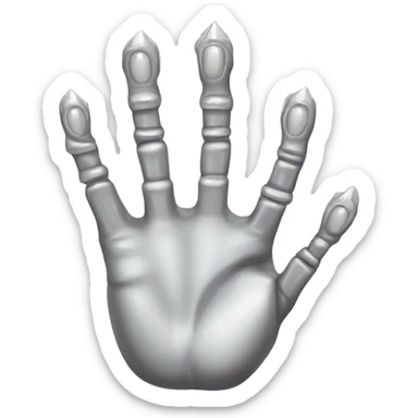Hand with 5 fingers and sharp, silver nails sticker
