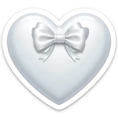 white heart with a white bow on it sticker