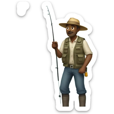 Man fishing sticker