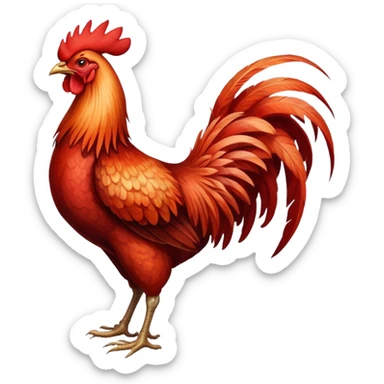 Running rooster sticker