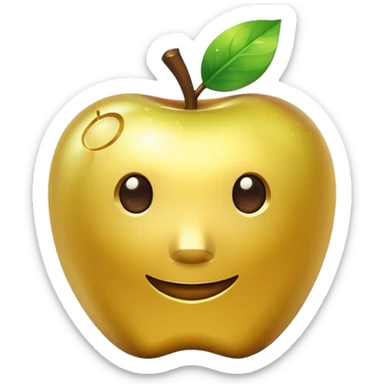 Enchanted golden apple in minecraft style  sticker
