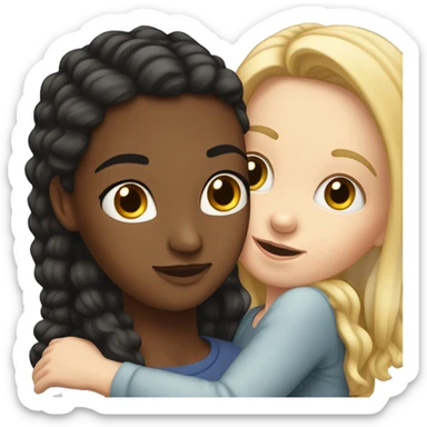 White girl hugs white girl sticker