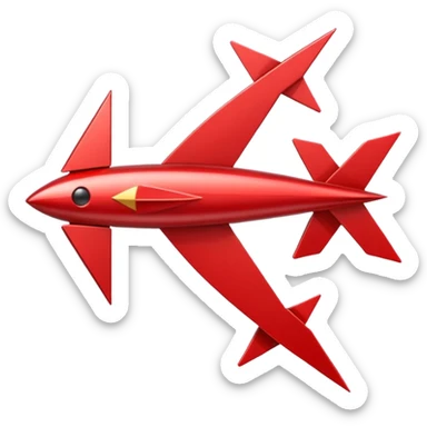 a red arrow ascending diagonally from bottom left to top right, with a shiny finish and subtle shadow for depth sticker