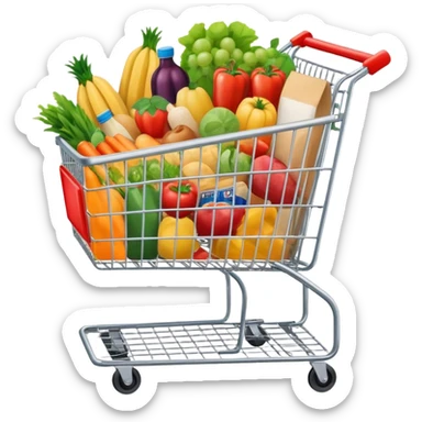 really full grocery store cart sticker