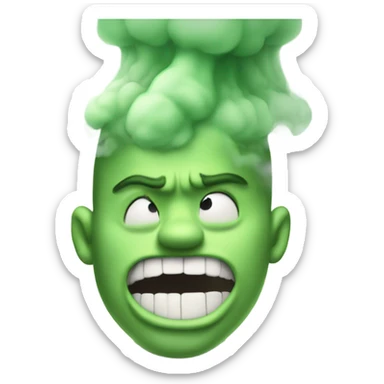 bad breath Captain underpants green smoke coming out of mouth white skin tone sticker