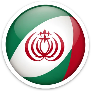 circle iranian flag sticker