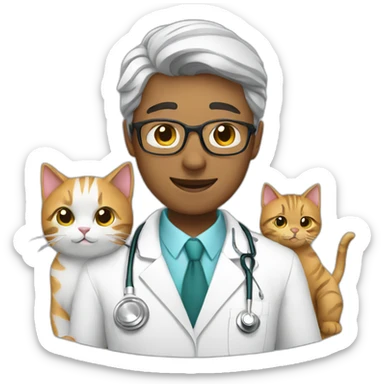 Doctor with cats sticker