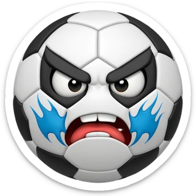 BALON DE FUTBOL CON CARAS ENFADOS sticker