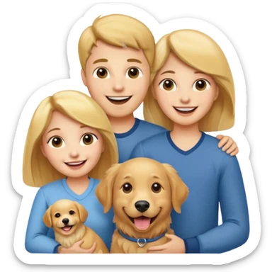 couple and their pet dog sticker