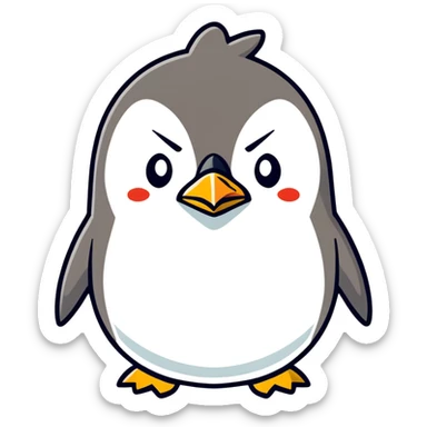 An angry penguin sticker