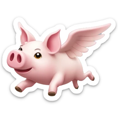 Flying pig with jet wings sticker