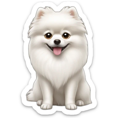 White pomeranian bark sticker