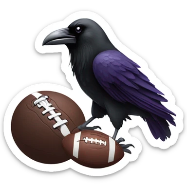 Raven bird losing at football sticker