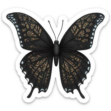 Black lace butterfly sticker
