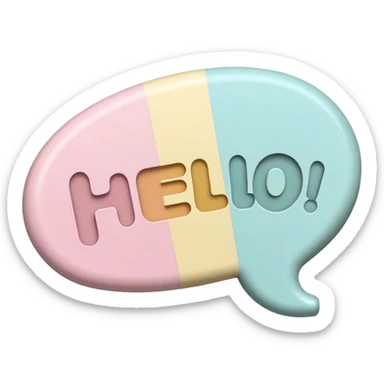 pastel sign say "hello" sticker