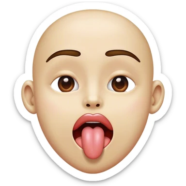 Heart eyes with tongue sticking out of mouth sticker