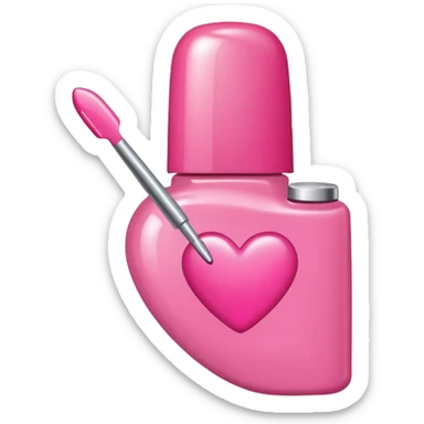 heart with a nail polish pink sticker