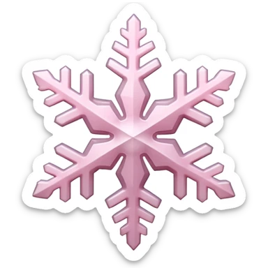 pale pink snow flake 3d bold ice translucent texture sticker