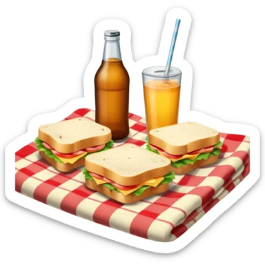 picnic with sandwiches, drinks sticker