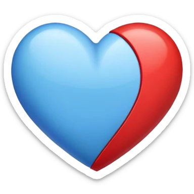 a heart in the colors blue and red sticker