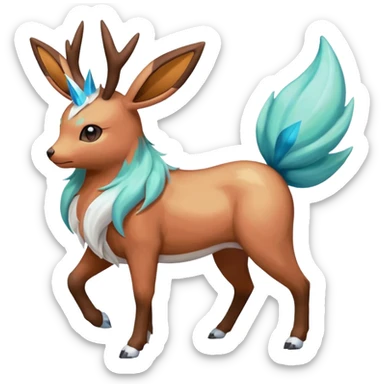 Stantler-Glaceon-Mudbray-Amaura-Flareon-Virizion-fusion-Pokémon-monster (full body) sticker