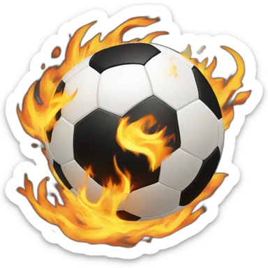 football ball catching fire sticker
