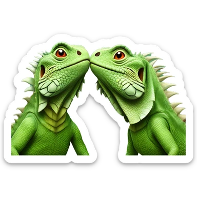 Casal de iguanas abraçadas sticker