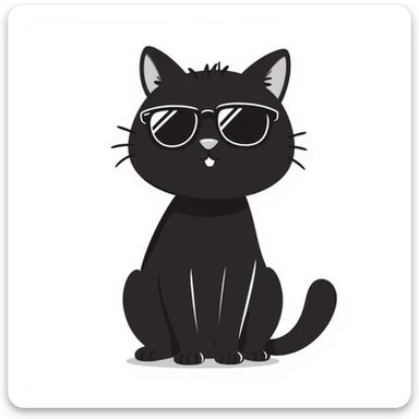 a cat wearing sunglasses sticker