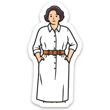 Mom with a belt sticker