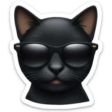 Black cat with sunglasses on sticker